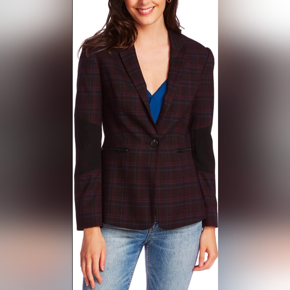 1. State Black w/ Pinstripes One Button Blazer